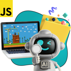 Язык программирования JavaScript + AI. Проектное обучение + геймификация + AI-помощники - КИБЕРшкола программирования для детей, компьютерные курсы для школьников, начинающих и подростков - KIBERone г. Шелехов